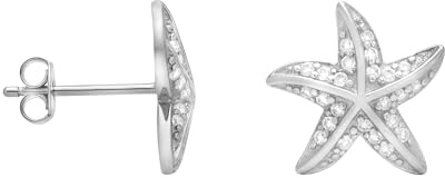 SOFIA MILANI - Damen Ohrringe 925 Silber - mit Zirkonia Steinen - Seestern Ohrstecker