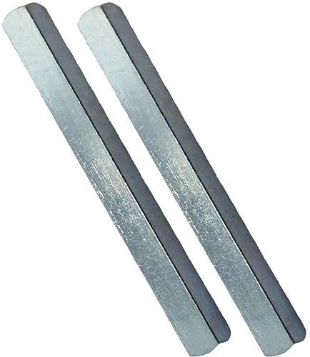 Universal Hardware 8mm x 70mm Door Handle Spindle Bar, Pack of 2 – Plain Square Solid Steel Replacement Spindle with Silver Zinc Finish for UPVC, Wooden & Composite Door Handles and Window Handles