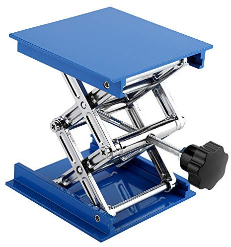 Hebebühne Hubtische, 100 x 100 mm blau galvanisiertes Aluminium, Hebeplattform, Laborhebebühne, Laborlifting Rack, Lab Jack Laborlifting Stand