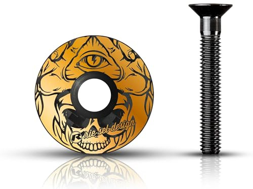 Riesel Design - STEM Cap – Top of The Range Carbon Bike Steering Cap + Anodised Aluminium Screw – 6 g Size 1 1/8 Inch – Illuminati