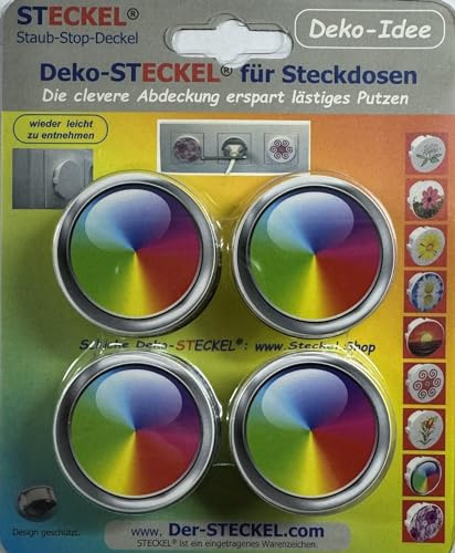 Steckel Deko DS-111 dekorative Steckdosen Abdeckung Staubschutz Deckel Steckdosendeckel Abdeckung für saubere Schuko-Steckdosen Leisten Mehrfachsteckdosen Spritzschutz Design (Kugel bunt)