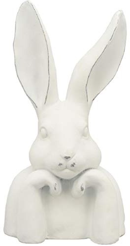 ETC putziger origineller Osterhase als Büste mattweiß in Shabby Optik Landhaus Stil