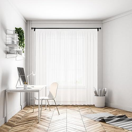 NATUR FUTURE Gardinen Vorhang Store Webstore halbtransparent mit Kräuselband und Bleibandabschluss Weiß (HxB 260x300 cm)