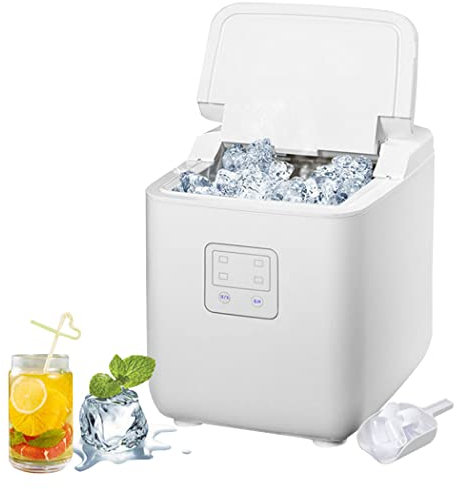 0℃ Outdoor Portable Ice Maker, Ice Cube Maker Counter Top Ready in 6-10 Mins, Self-cleaning Ice Maker, 15kg/24h, 1l Electric Ice Maker with Ice Scoop, for Party Home Office Kitchen Camping