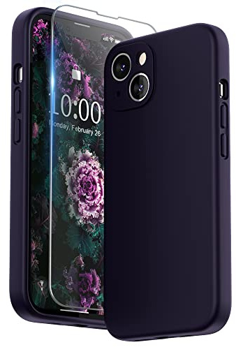 SURPHY für iPhone 13 Hülle Silikon mit Displayschutzfolie | Case mit Kameraschutz Stoßfeste Handyhülle 6,1 mit Erhöhter Randschutz