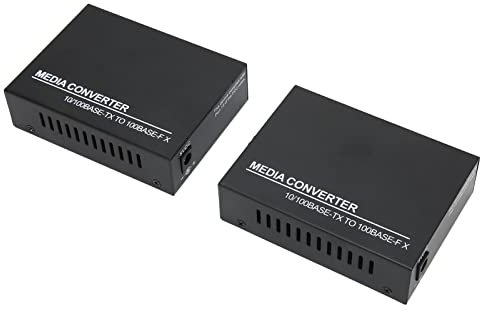 Hoopoocolor Optical ethernet Media Converter, 10M 100M Adaptive Capability Full Half Duplex Mode, RJ45 Sc Up to 25Km, Optoelectronic Module Suitable for Indoor and Outdoor Environments