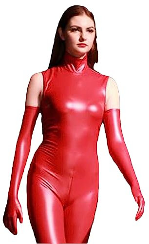 Women's Plus Size PVC Faux Leather Shiny Long Gloves Cosplay Gloves Stage Performance Club Ladies PU Gloves PU latex matte red EM