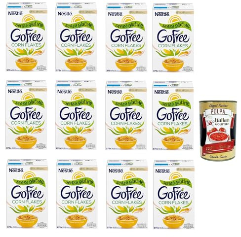 Nestlé GO FREE - Copos de maíz sin gluten (12 unidades, leche y yogur, 375 g, 400 g)