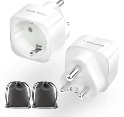 Reiseadapter Typ D für Indien, Sri Lanka, Nepal und Kongo – EU auf Indien Reisestecker Stromadapter, 2 Stück