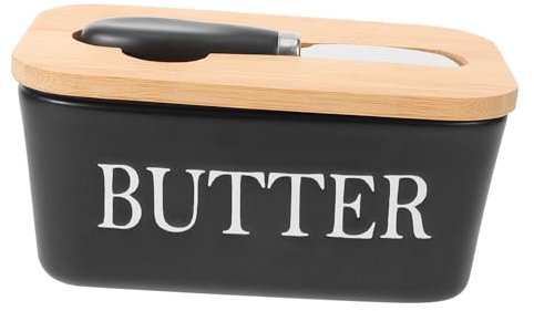 GRADENEVE 1satz Keramische Butterdose Mit Deckel Und Messer Praktischer Butterbehälter Für Kühlschrank Elegantes Design Für Snacks Und Käse Lebensmittelecht Und Langlebig