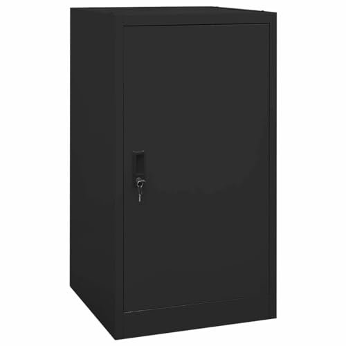 JUDYY Sattelschrank, Werkstatteinrichtung, Metallschrank, Stahlschrank, Werkzeug Schrank, Aktenschrank, Werkzeugschränke, Büroschrank, Schwarz 53x53x105 cm Stahl