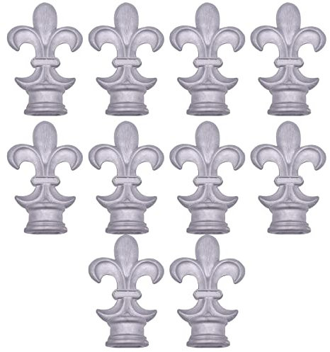 CTCOIJRN Terminali for recinzione da 10 pezzi, recinzione ornamentale in lega di alluminio con base circolare Testa di lancia for recinzione pratica for cancello metallico in ferro battuto da giardino