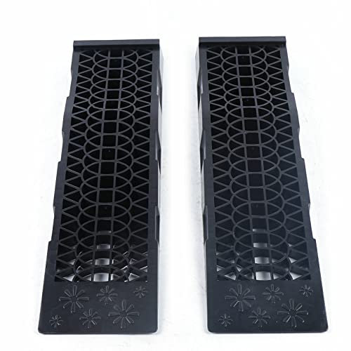 Auffahrrampe, 2 Stück Kunststoff Autorampen Auffahrrampe Pkw Auffahrkeile Sportwagen Rampe Bordsteinrampe 70x19.5x8cm, für Motorräder Motorroller Quads Rasenmäher
