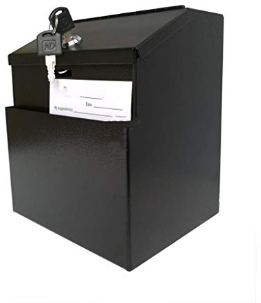 ERoomQ Post Box, Lockable Simple American Style Outdoor House Metal Security Letterboxes, 2 Keys for Outside Wall, Wedding, Black