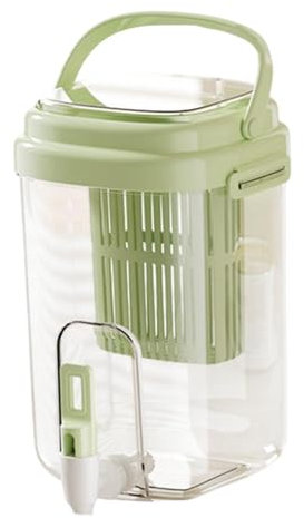 perfk Getränkspender, Getränkspender 2L Eistentee Pitcher Saft Krug Kälte Kaltkessel mit für Party Bar Limonade, GrÜn