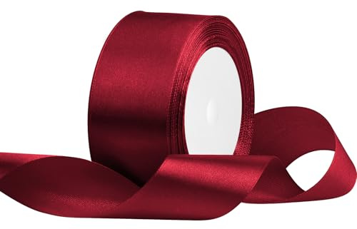 OUTPGAGA Wein Rot Satinband 40mm x 22m Geschenkband für Hochzeit Basteln | Schleifenband für Geschenkverpackung Verzieren von Blumensträußen, Haarschmuck und Kleidung, Schleifen, Geburtstage