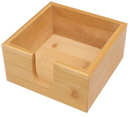 Serviettenhalter aus Holz, Bambus-Tücherbox, Tischpapierhalter, multifunktionaler Serviettenhalter, quadratischer Serviettenspender für den Tisch