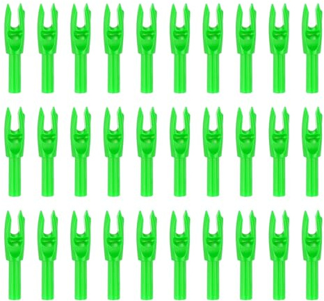 PATIKIL Archery Arrows Nocks 4.2mm, 30 Pack Plastic Insert Arrow Nock Replacement Arrow Tails for Hunting Shooting Compound Recurve Bow, Green
