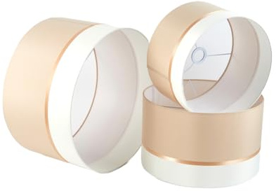 Zweifarbiger Lampenschirm Beige 30cm für Tischlampen und Stehleuchten, für Wohnzimmer und Schlafzimmer, E27 & E14 max 60W,