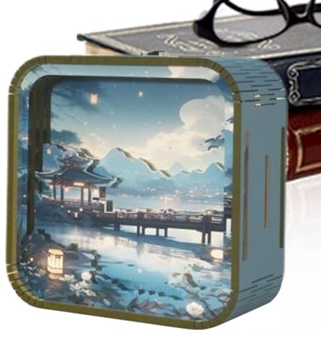 3D trä pussellampa, konstlampa hantverkskit för vuxna och barn, dekorativ trälampa, perfekt för kvinnor, idealisk heminredning för sovrum vardagsrum eller kreativ presentidé