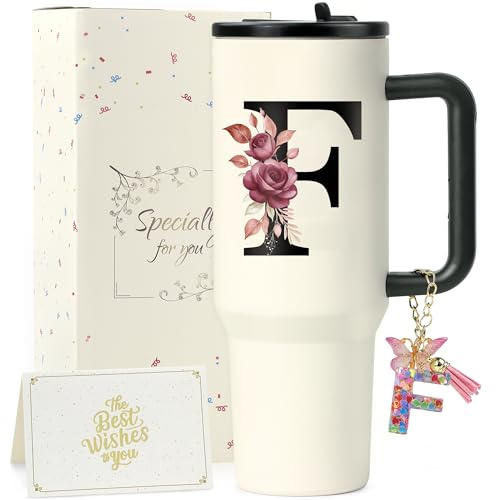 ZIOSINM A-Z Regalos Originales para Mujer, 1.2L Vaso Termico | Termo Cafe de Acero Inoxidable Doble Capa con Tapa y Pajita, Regalo Mujer Ideal para Cumpleaños, Navidad y San Valentín