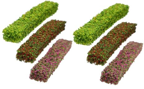 HIAKDOFT 6 Piezas Micro Arbustos Estáticos para Diorama Plantas Artificiales de Miniatura Realista para Trenes Maquetas Arquitectónicas y DIY