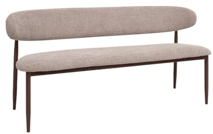 Giga Meubel Esszimmerbank Alexia | 180 cm | Taupe/Walnuss | mit Rückenlehne
