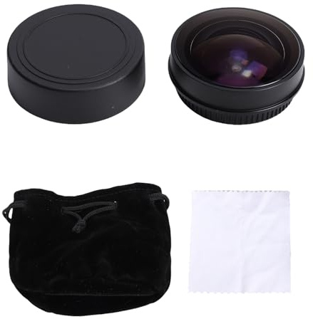 CHEOTIME Lente Super Ojo de de 37 mm 0.2X Lente Adicional, Cámara de aleación de Aluminio Lente Ojo de Lente de fotografía de cámara de Vidrio óptico de visión Amplia para Lente
