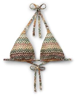 CALZEDONIA Woman's Triangle Swimsuit Top Elegant Ethnic in Multicolor, Size M