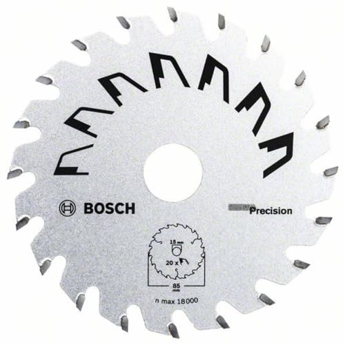 Bosch Accessories 1x Kreissägeblatt Precison (Sägeblatt für Holz, Ø 85 x 1.1/0.7 x 15 mm, 20 Zähne, ATB, Zubehör Kreissäge)