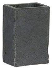 axentia Zahnputzbecher - Zahnbürstenhalter aus Schiefer - Becher für Zahnbürsten in Anthrazit - Badzubehör - Zahnbecher für Bad, Dusche und Gäste-WC, Holz, Anthrazit, 7 x 5 x 11 cm, 1 Einheiten