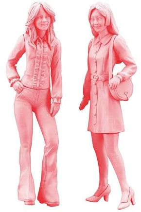1/24 70's Girls Figure, 2 Stück, Die Produkte Sind Teil des Produkts