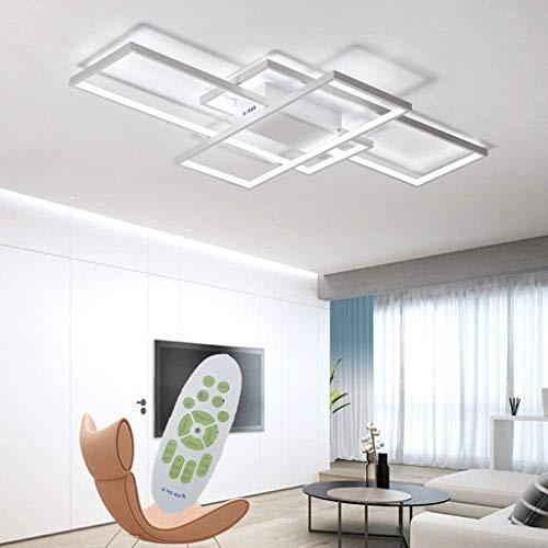 Jsz Deckenlampe Wohnzimmerlampe 90cm Deckenleuchte Schlafzimmer Dekor Lampe | Stufenlos dimmbar,flimmerfrei,hohe Lichtdurchlässigkeit,korrosionsbeständig,elegantes Design,mit Fernbedienung