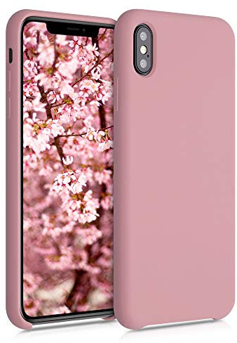 kwmobile Handyhülle für Apple iPhone XS Max Hülle - Case Silikon - Kabelloses Laden - Schutzhülle Cover in Winter Rose