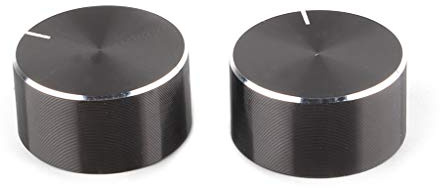 cdhgsh 2Stücke 25x13mm D-Achsen-Potentiometer-Drehknopf Encoder Lautstärkeregler für Lautsprecherverstärker Audio HiFi-Potentiometerknopf Schwarz