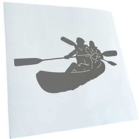 Kiwistar - Autoaufkleber - Kajak - Kanus - Doppelpaddel - grau - 24x12cm - Heckscheibe Auto Aufkleber wetterfest für Kfz LKW Mofa Truck - Sticker außen selbstklebend Tuning Zubehör für Fenster