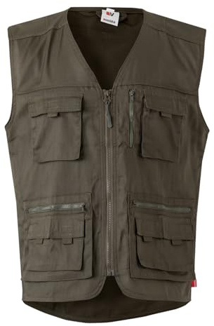 VELILLA 105901; Chaleco Multibolsillos; Color Verde Caza; Talla 3XL