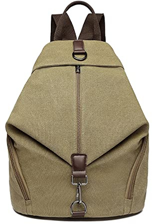 KONO Rucksack Canvas Daypack Damen Rucksäcke Vintage Umhängetasche Groß Schulterrucksäcke Reisetasche für Reise Outdoor Schule