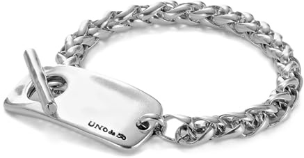 UNO de 50 Pulsera De Cadena Bañada En Plata De Ley Con Pieza Ajustable Central
