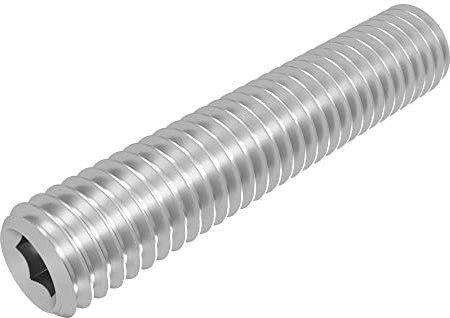 SECCARO Gewindestift mit Kegelkuppe M6 x 30 mm, Edelstahl V2A VA A2, DIN 913 / ISO 4026, Innensechskant, 20 Stück