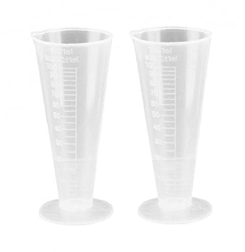 Froiny Küchenlabor Kunststoffmessbecher 2pcs Maße Krüge Messbecher 100ml Mischbecher Maßstab Zum Kochen Backen