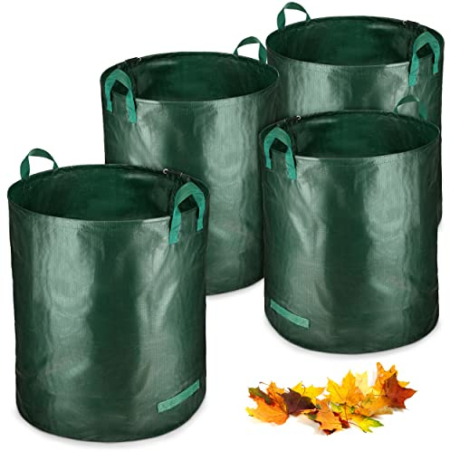 Balinco 4X 272 Liter Gartensack stabil | Laubsack | Gartenabfallsack | Gartensäcke für Gartenabfälle | Grünschnittsäcke faltbar, groß, robust aus Polypropylen-Gewebe 150g/m² (4X 272 Liter)