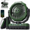 FRIZCOL 3-in-1 Camping Fan - Portable Fans Rechargeable - 24000mAh Battery Powered Fan(140Hrs) with Light & Remote for Indoor, Outdoor, Tent, Travel, BBQ, Fishing, Jobsite - Green