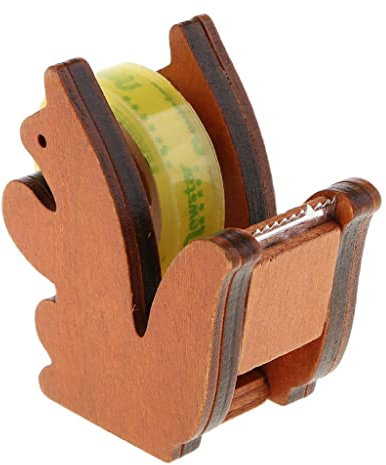 pistro Klebebandabroller aus Holz, Tier-Design, rutschfest, beschwertes Klebeband aus Holz