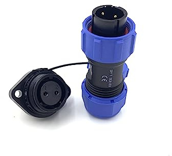 bayzconn Spina aeronautica SP17 2 poli, maschio spina e femmina presa cavo connettore IP68 2 pin 2 fori flangia montaggio connettore rotondo impermeabile in linea tipo Aviation connettore 500 V 10 A