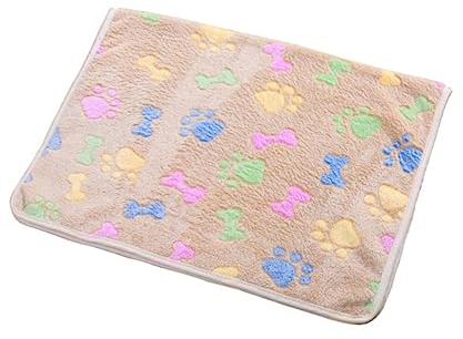 iplusmile Hundedecke für Kleine Hunde Welpen und Katzen Warme Haustierdecke aus Korallensamt als Schlafmatte oder Unterlage für Transportboxen und Bett Braun