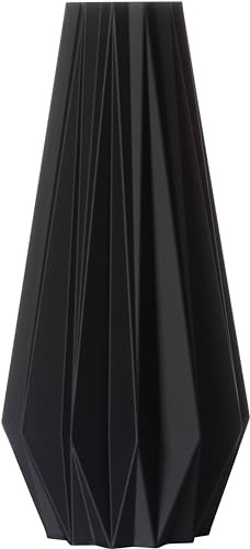 3D Vase Dekovase Agneta XL 38cm Bodenvase Schwarz Deko Vase Pampasgras Trockenblumen