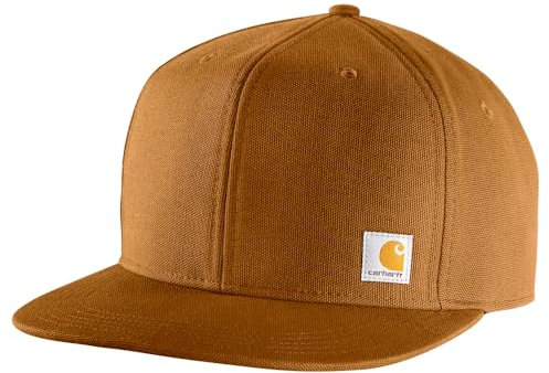 Carhartt Herren Firm Duck Flat Brim Cap, Braun Brown, Einheitsgröße