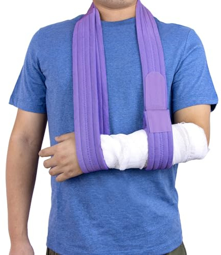 yeloumiss Armschlinge Schulter Einstellbar Arm Schulterschlinge (Lila) | Leicht Komfortabel Armschlaufe für Damen und Herren für Rechts Links für Handgelenk Hand Ellbogen Arm verletzt 160cm