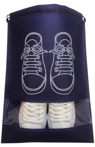 10 st reseskoväska, icke-vävda dammskor för män och kvinnor, förvaringsväska, dammskor förvaring, marinblå, Women's set of 10
